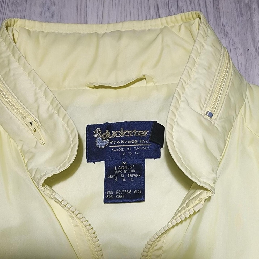 Vintage‎ women's yellow duckster bomber jacket Size M - Picture 2 of 3